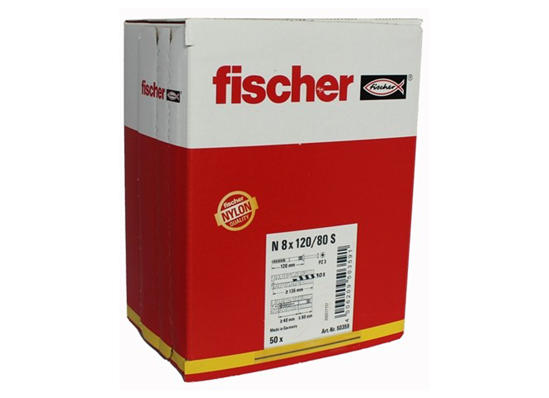 FISCHER SLAGPLUG N 8 x 120/80 S (50)