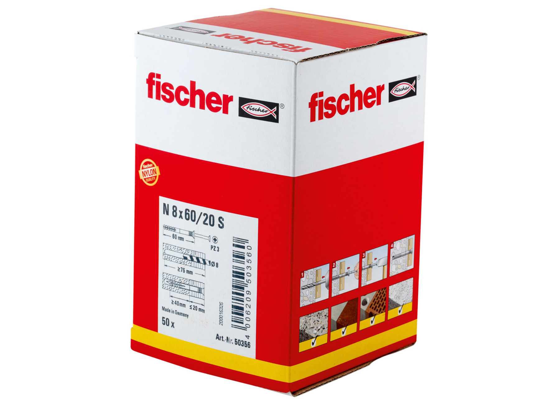 FISCHER SLAGPLUG N 8 x 60/20 S (50)