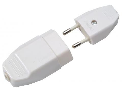 FICHE + FICHE FEMELLE 2.5A BLANC