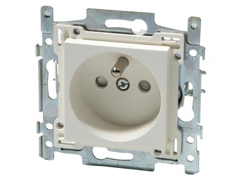 NIKO PRISE AVEC BROCHE DE TERRE 28.5MM ORIGINAL BLANC