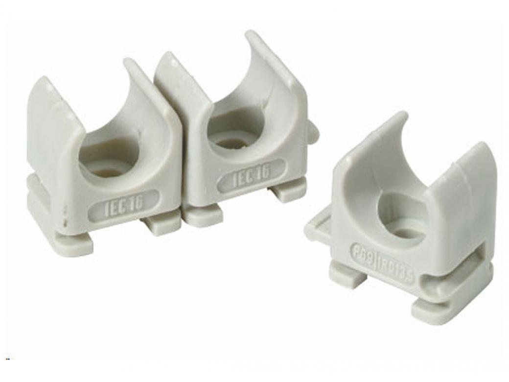 ATTACHE TUBE GRIS 16MM PVC-BOX (50 PIECES)