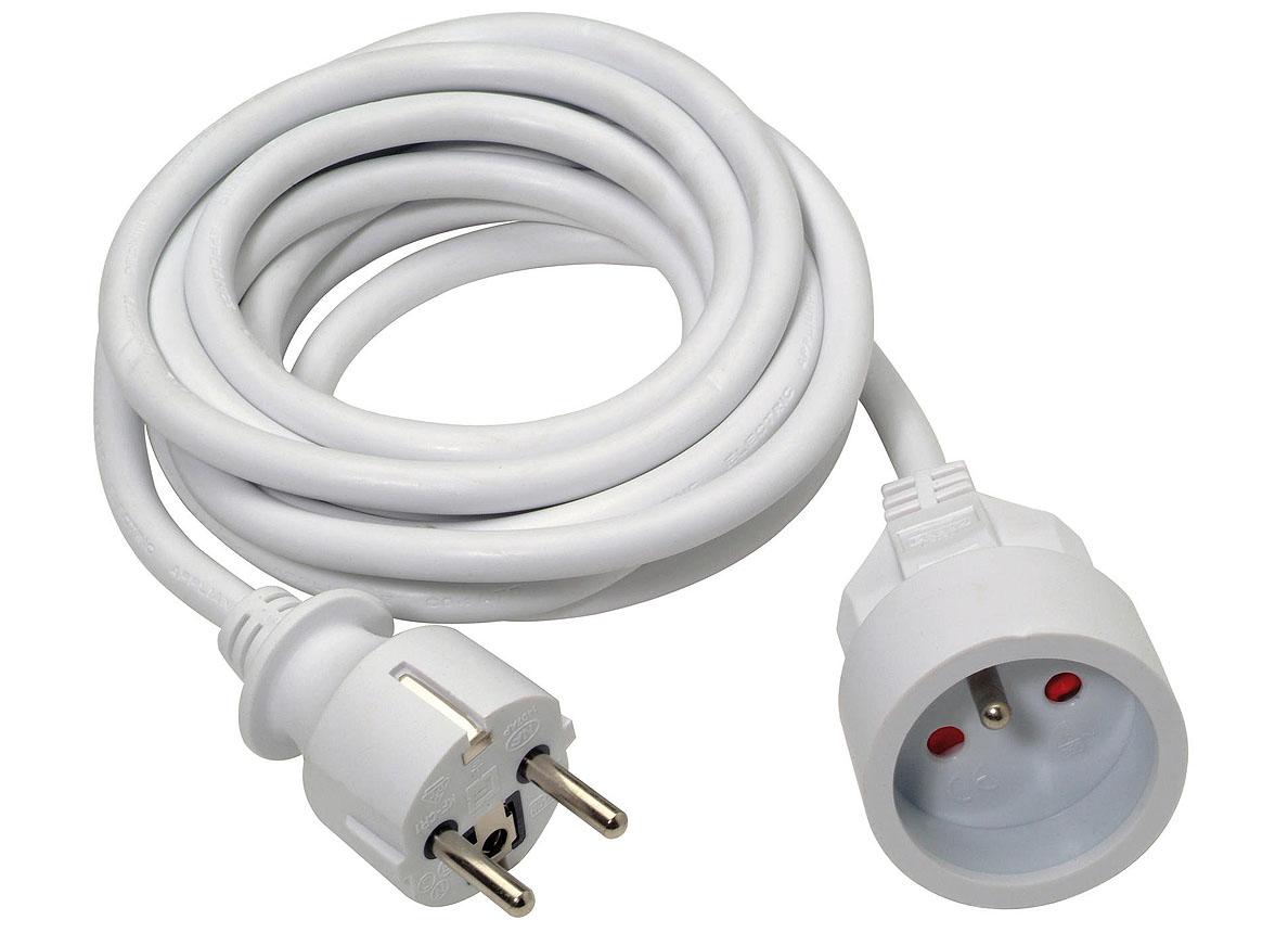 RALLONGE AVEC TERRE 3G 1,5 PVC 3M BLANC