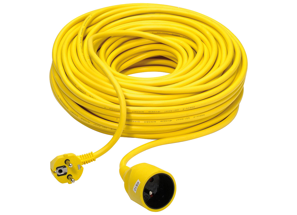 RALLONGE 3G1.5 PVC 40M JAUNE