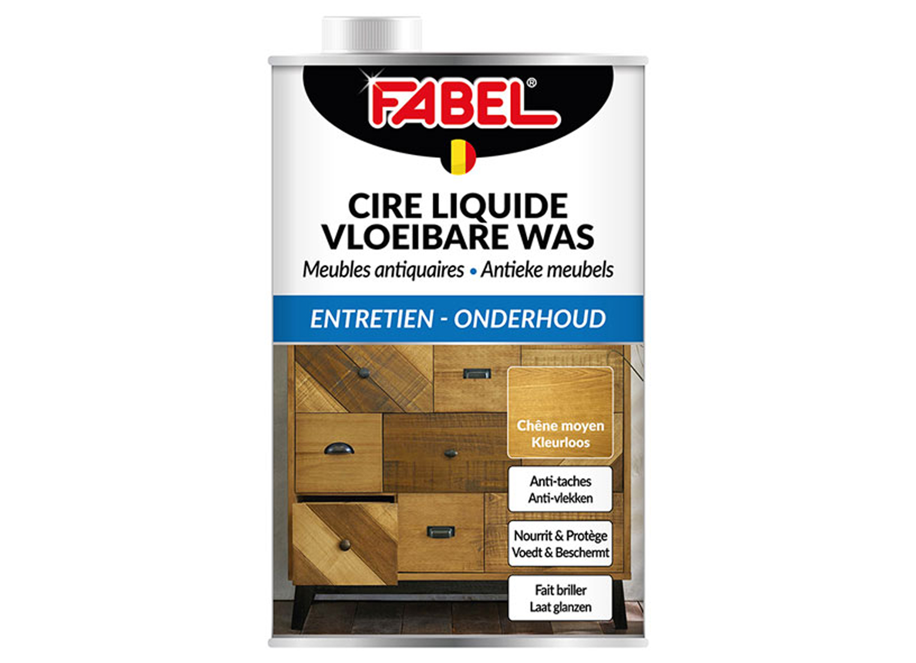 FABEL VLOEIBARE ANTIEKWAS 1000ML MIDDEN EIK