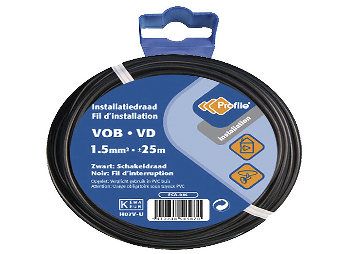 KABEL VOB 1.5MM2 25M ZWART