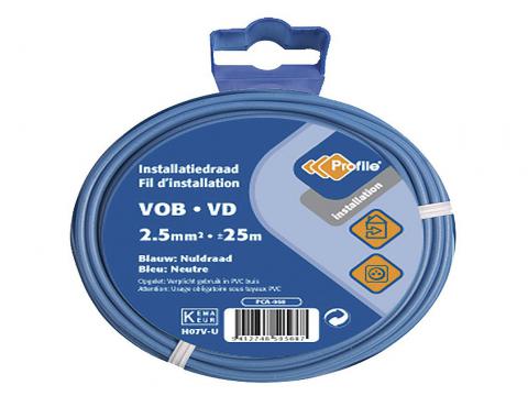 VOB KABEL 2.5MM2 BLAUW 25M
