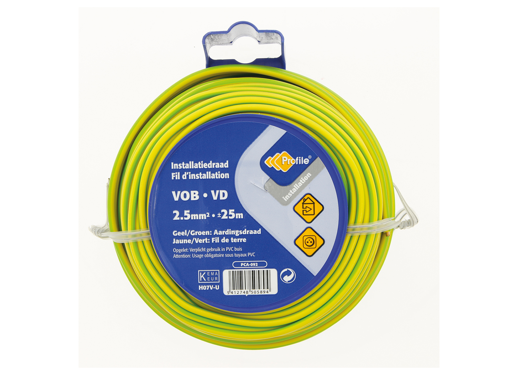 CABLE VOB 2.5MM2 JAUNE/VERT 25M