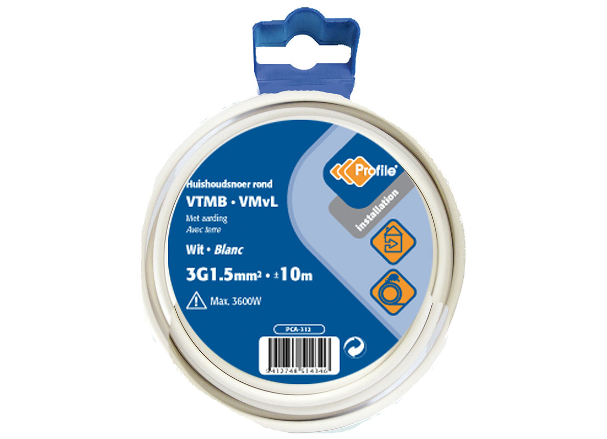 KABEL VTMB 3G1.5MM2 WIT 10M BLISTER