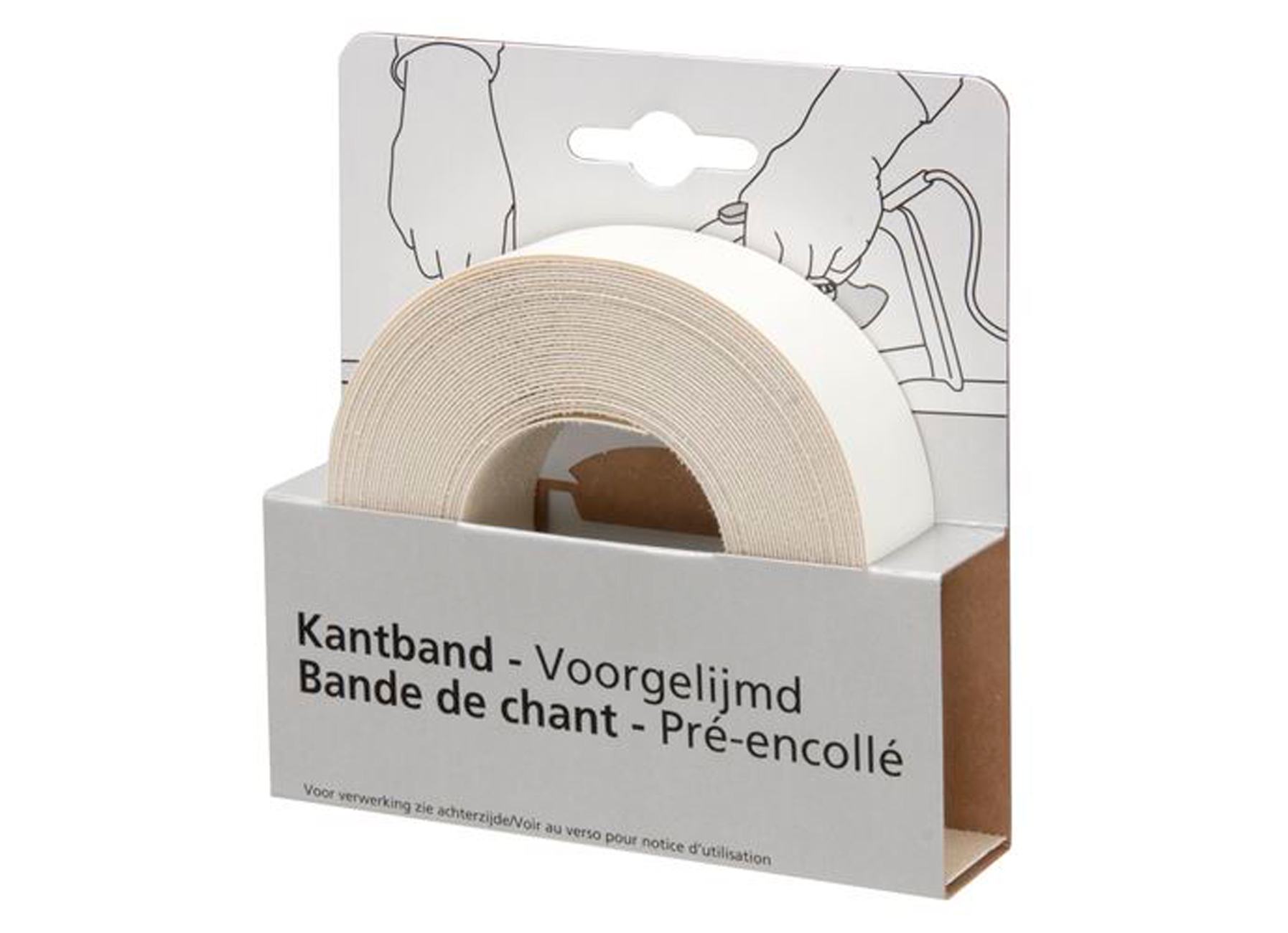 KANTBAND MEUBELPANEEL 24MM L=7.5M WIT