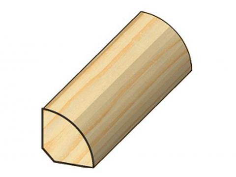 LATTE EN QUART DE ROND SAPIN ROUGE 16X16MM L=240CM