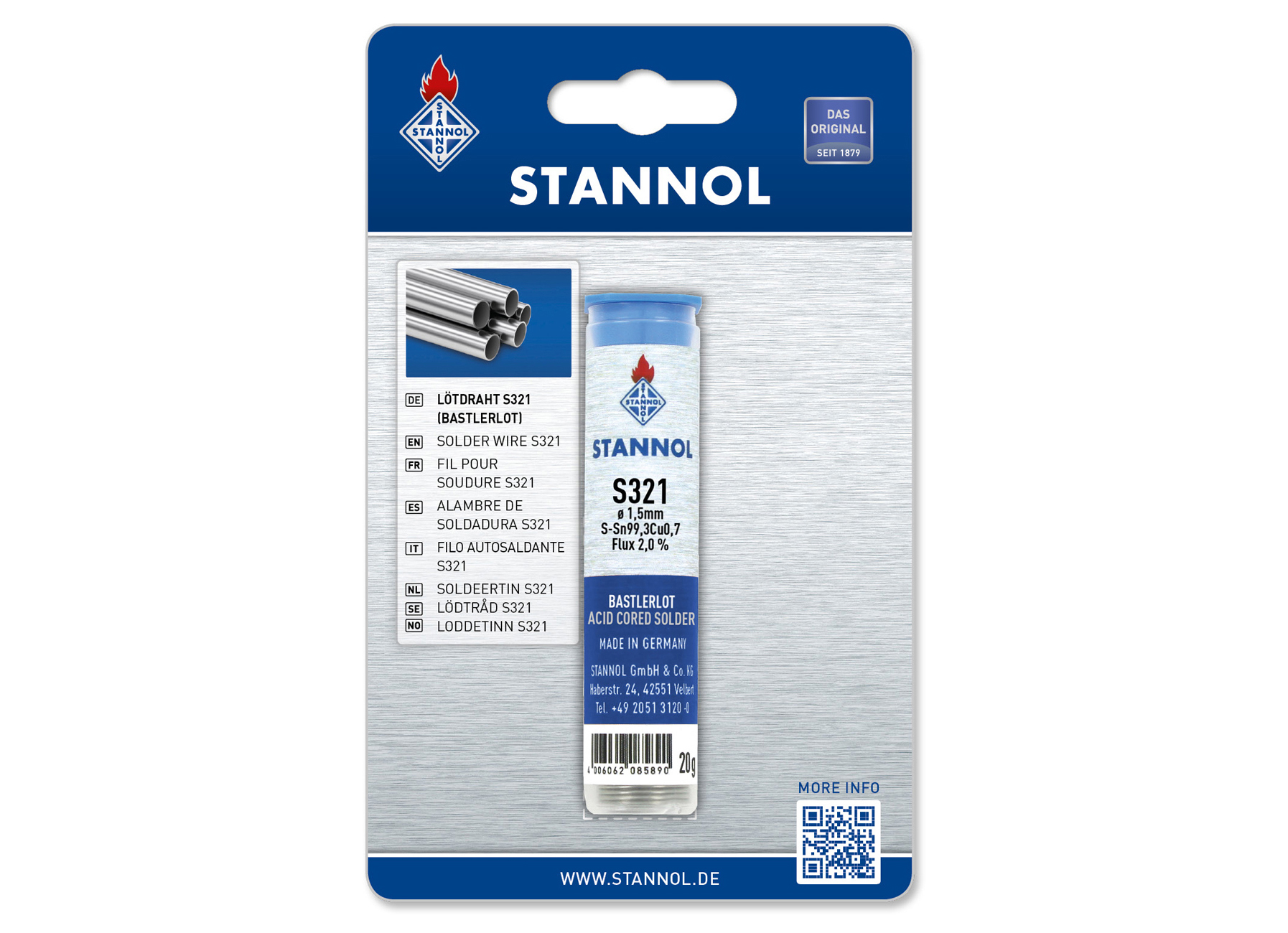 STANNOL SOLDEERDRAAD S321 1.5MM 30G SN99.3/CU0.7