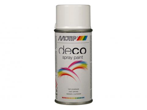 MOTIP SPRAY HOOGGLANS LAK HELDER WIT RAL9010 150ML