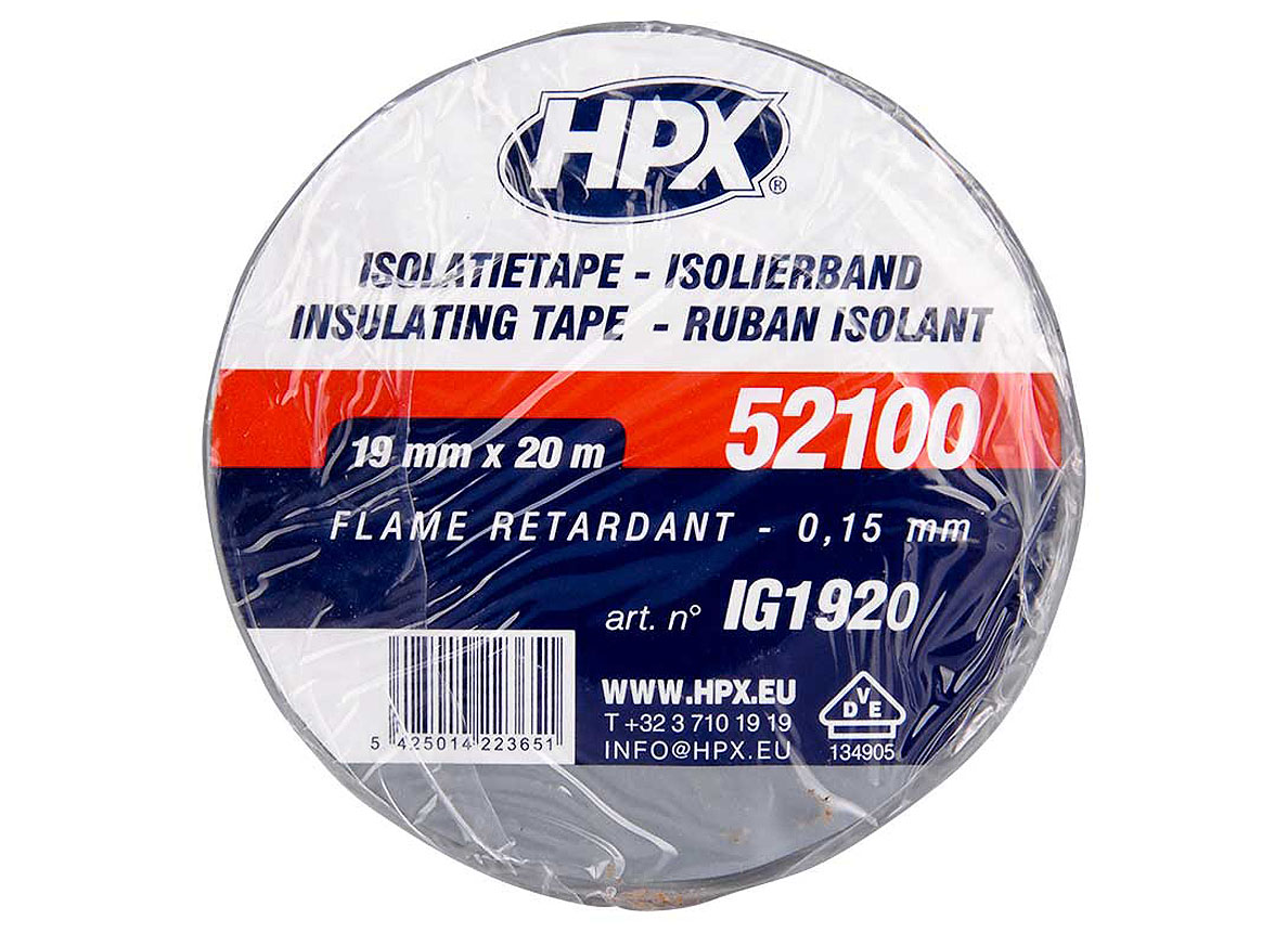 HPX ISOLATIETAPE GRIJS 19MM X 20M