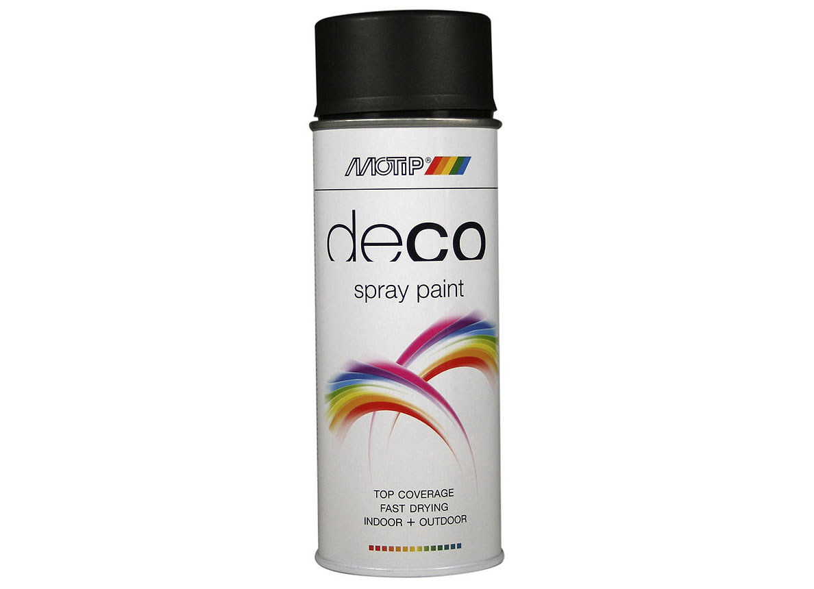 MOTIP SPRAY ZIJDEGLANS LAK DIEPZWART RAL 9005 400ML