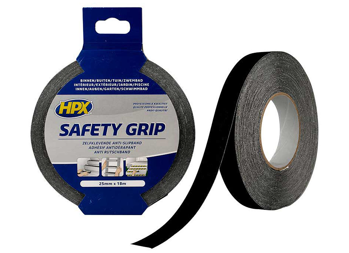 HPX SAFETY GRIP - ZWART 25MM X 18M