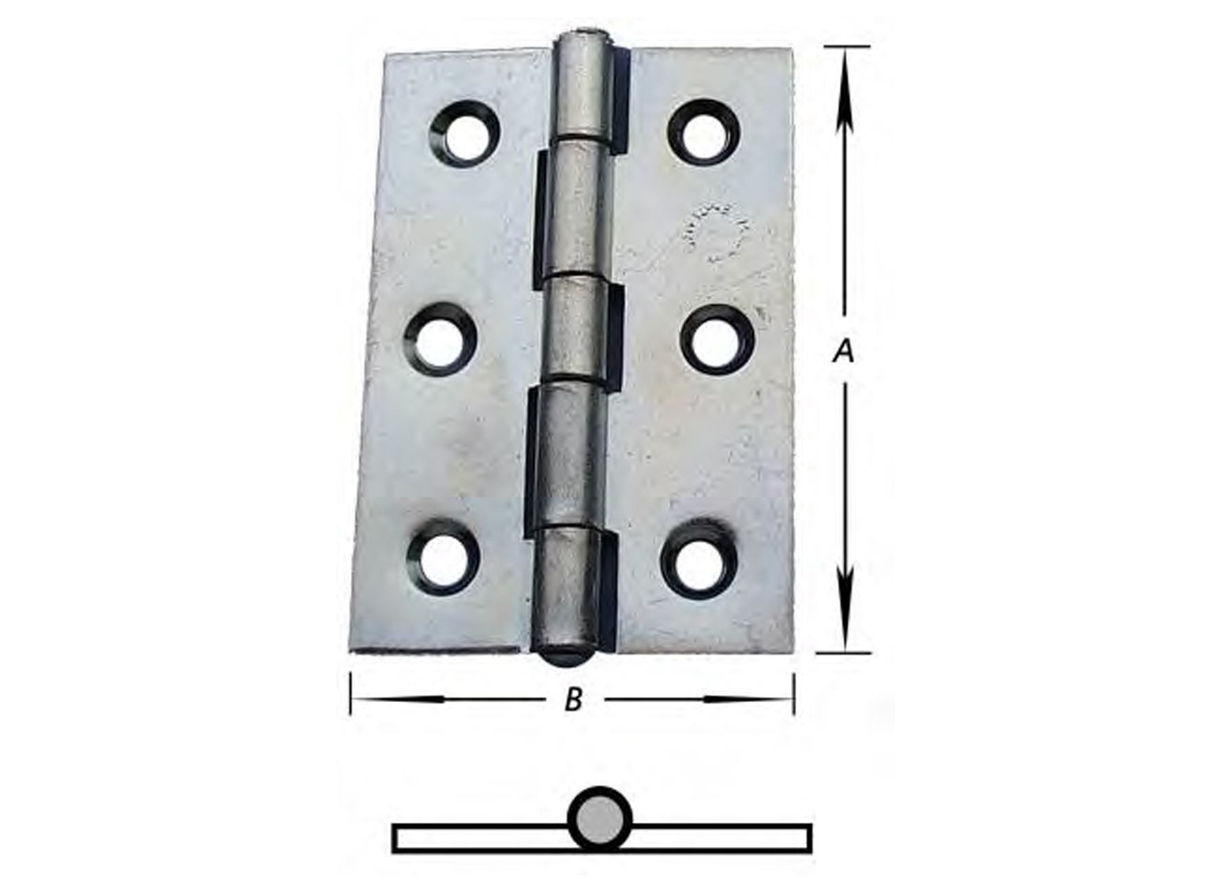 CHARNIERES LARGES ZINGUES L=100MM 2 PIECES