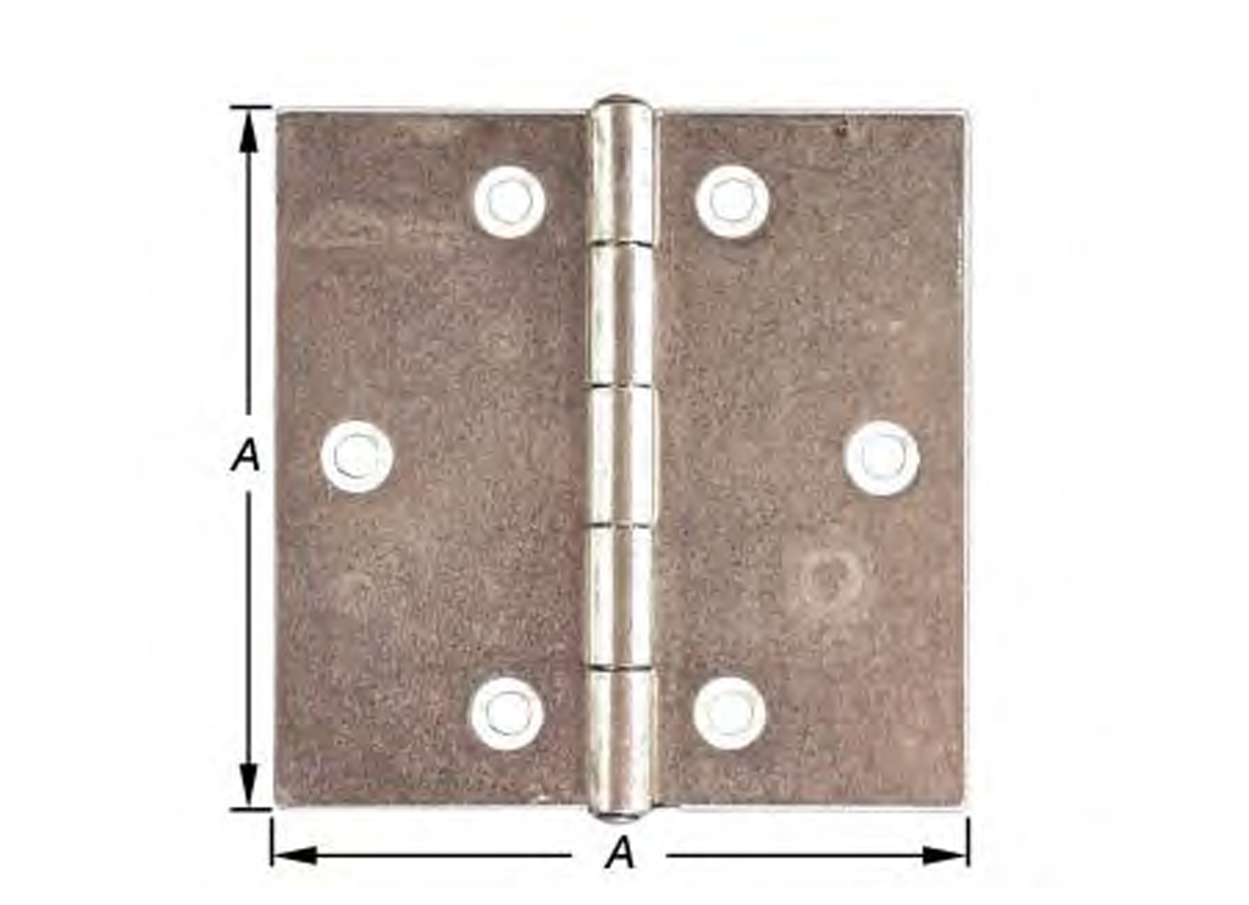 CHARNIERES CARREES ZINGUEES 60X60MM 2 PIECES