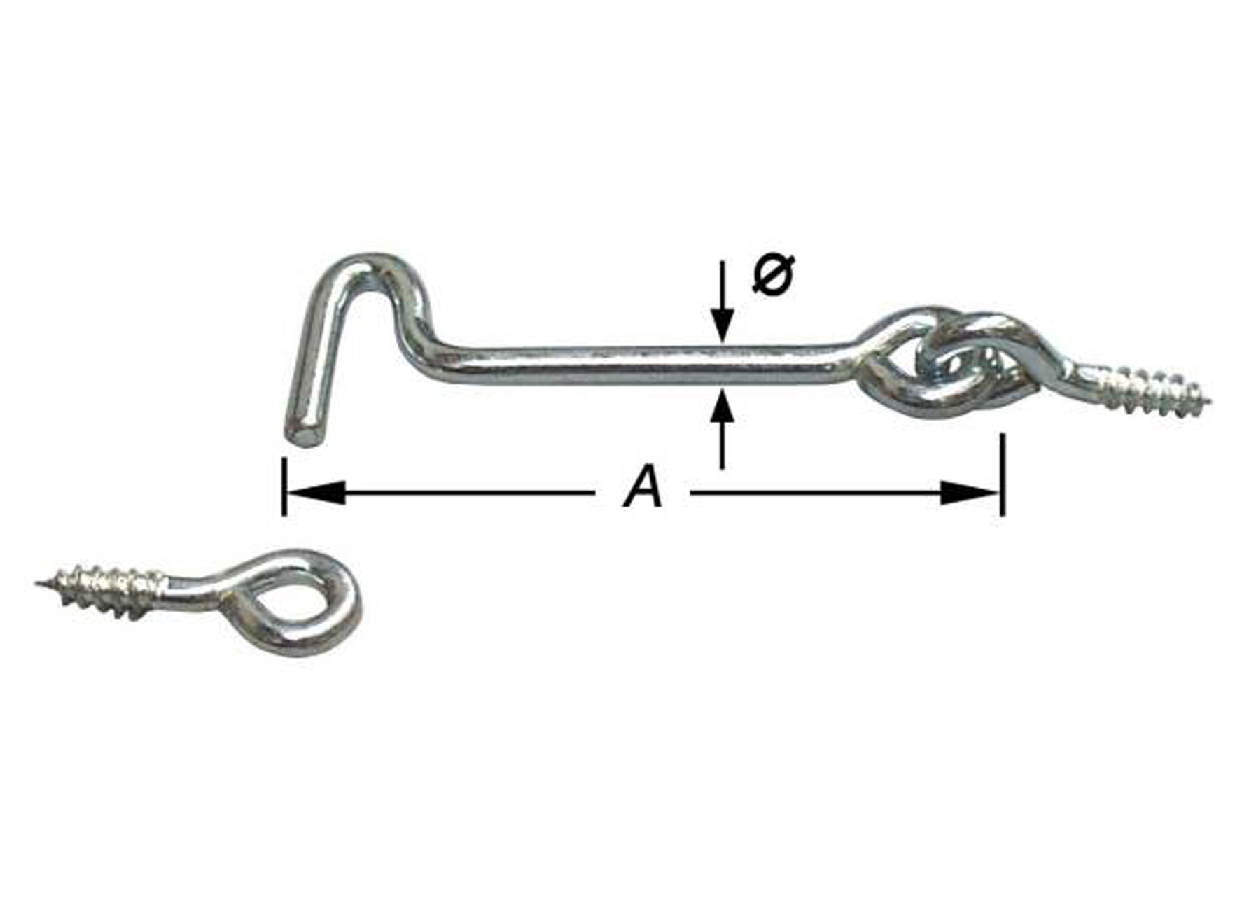 WINDHAKEN MESSING 60MM 2 STUKS