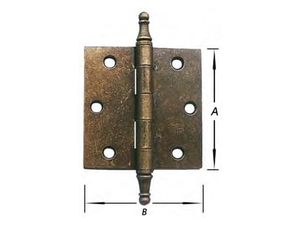 DEURSCHARNIEREN VAASKNOP VERMESSINGD 75MM 3 STUKS + SCHROEVEN