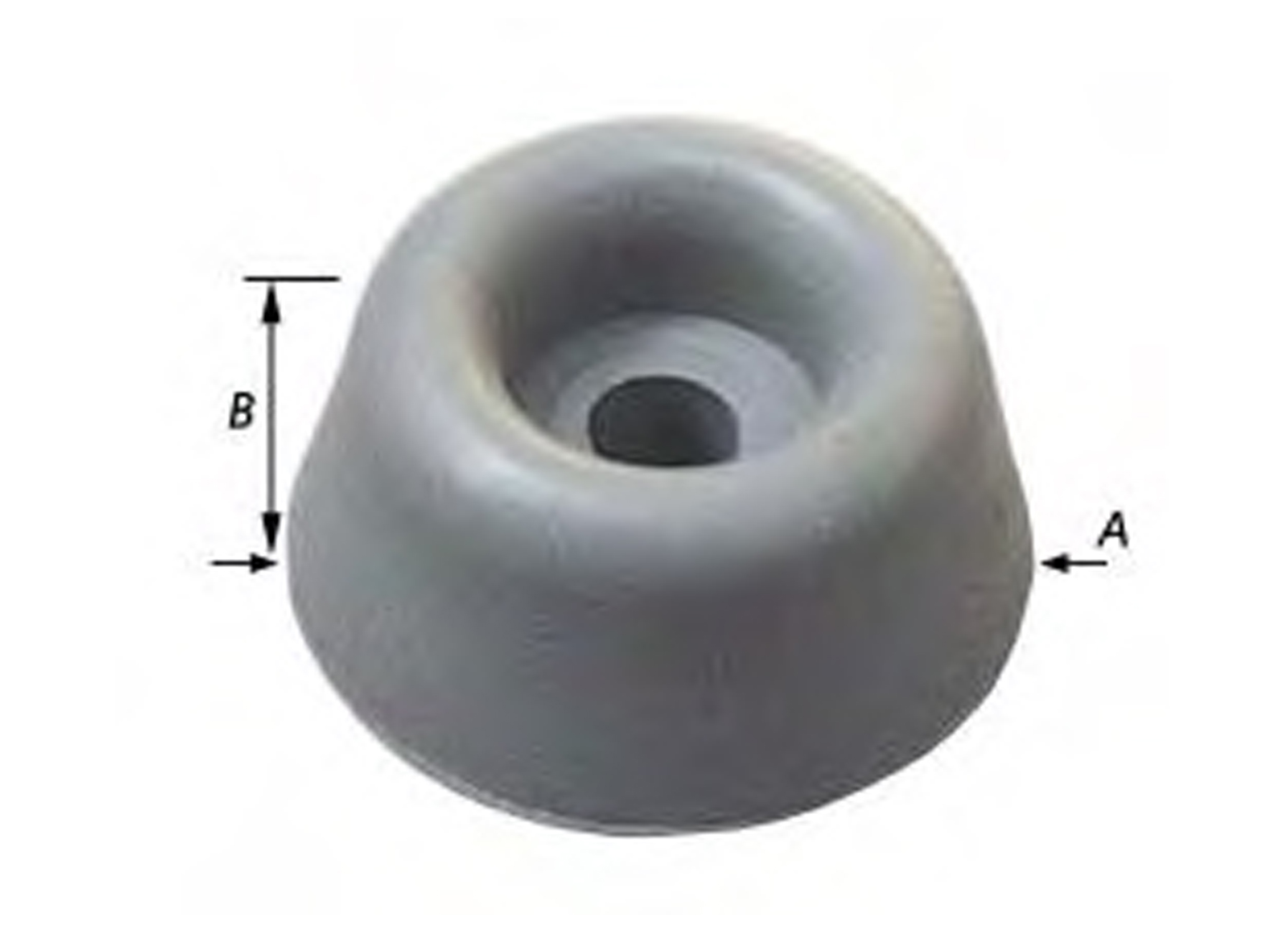 BUTOIR CAOUTCHOUC THERMOPLASTIQUE NOIR Ø19X9MM 4PC