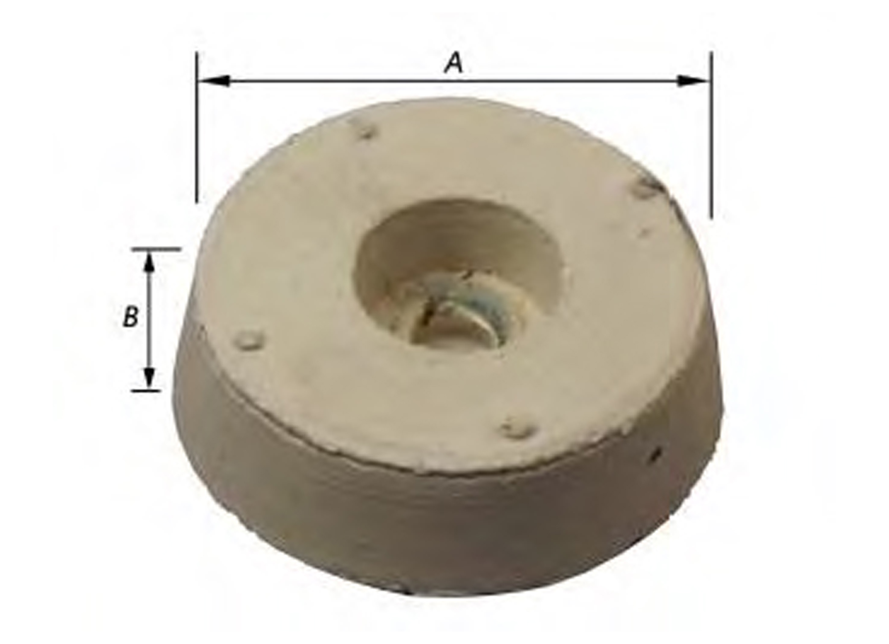 STOELDOPPEN + SCHROEFGAT WIT Ø24X8MM 4ST