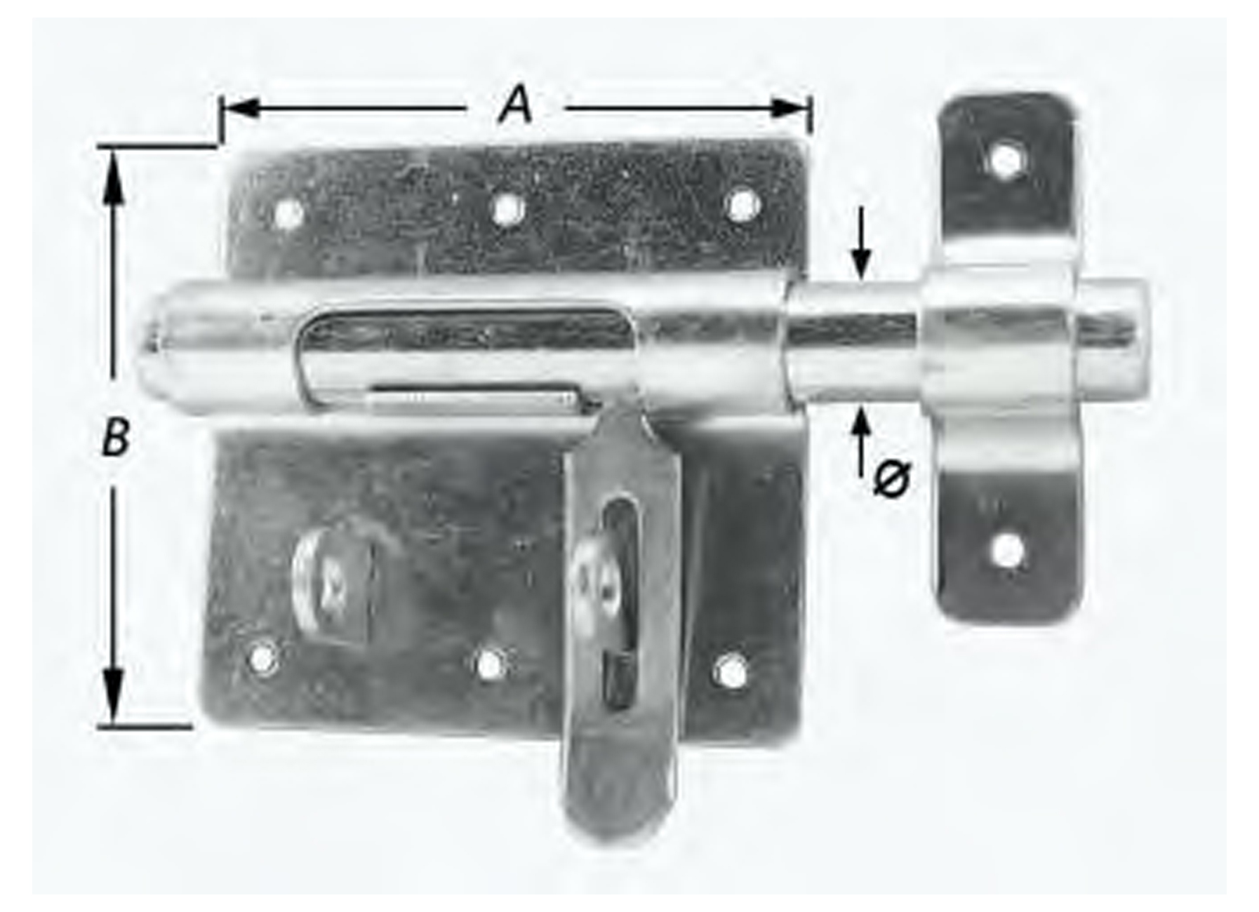 VERROU DE BOX POUR CADENAS 90X16MM ZINGUE