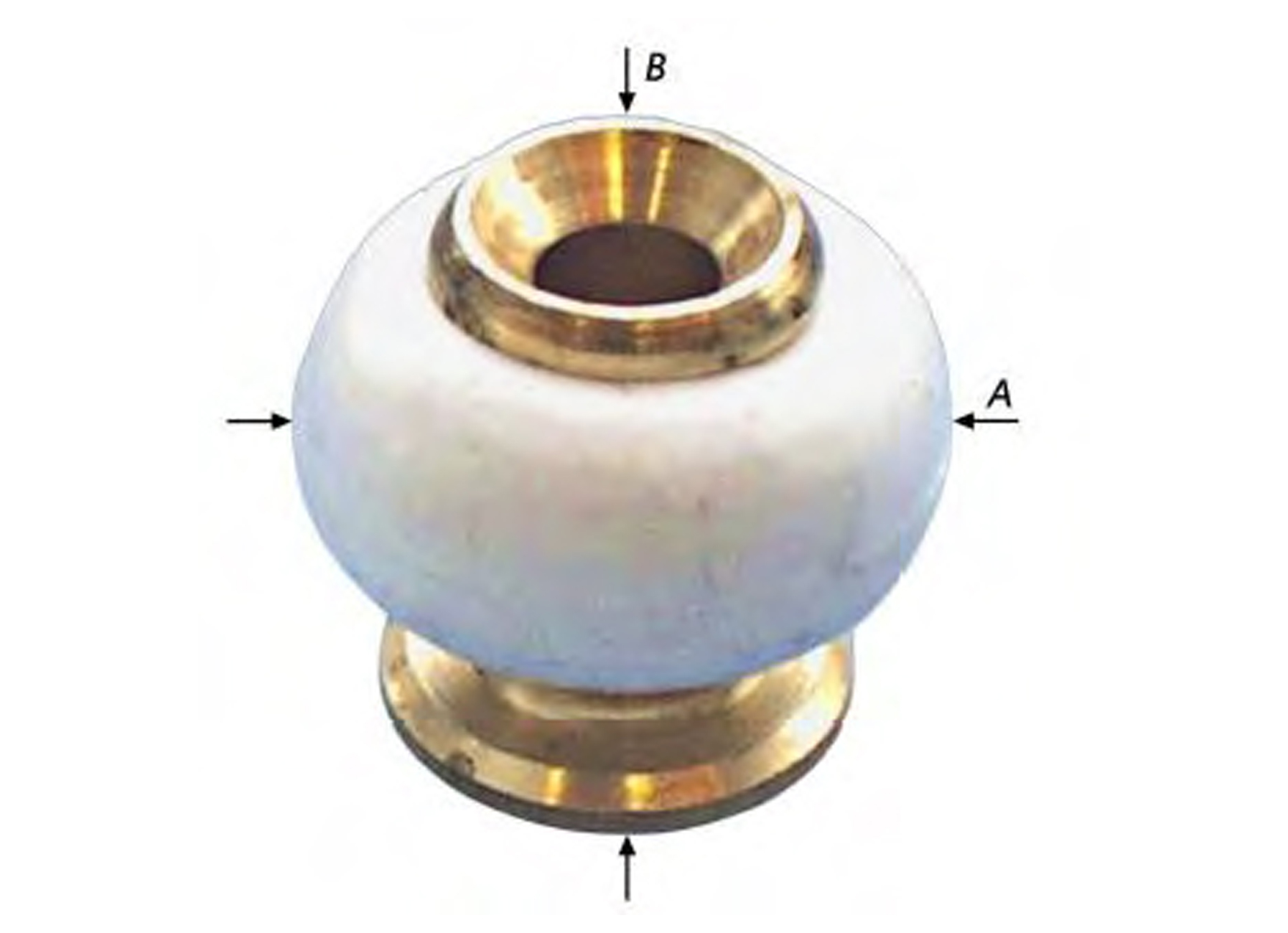 DEURSTOP VERNIKKELD WIT + SCHROEF & PLUG Ø27MM