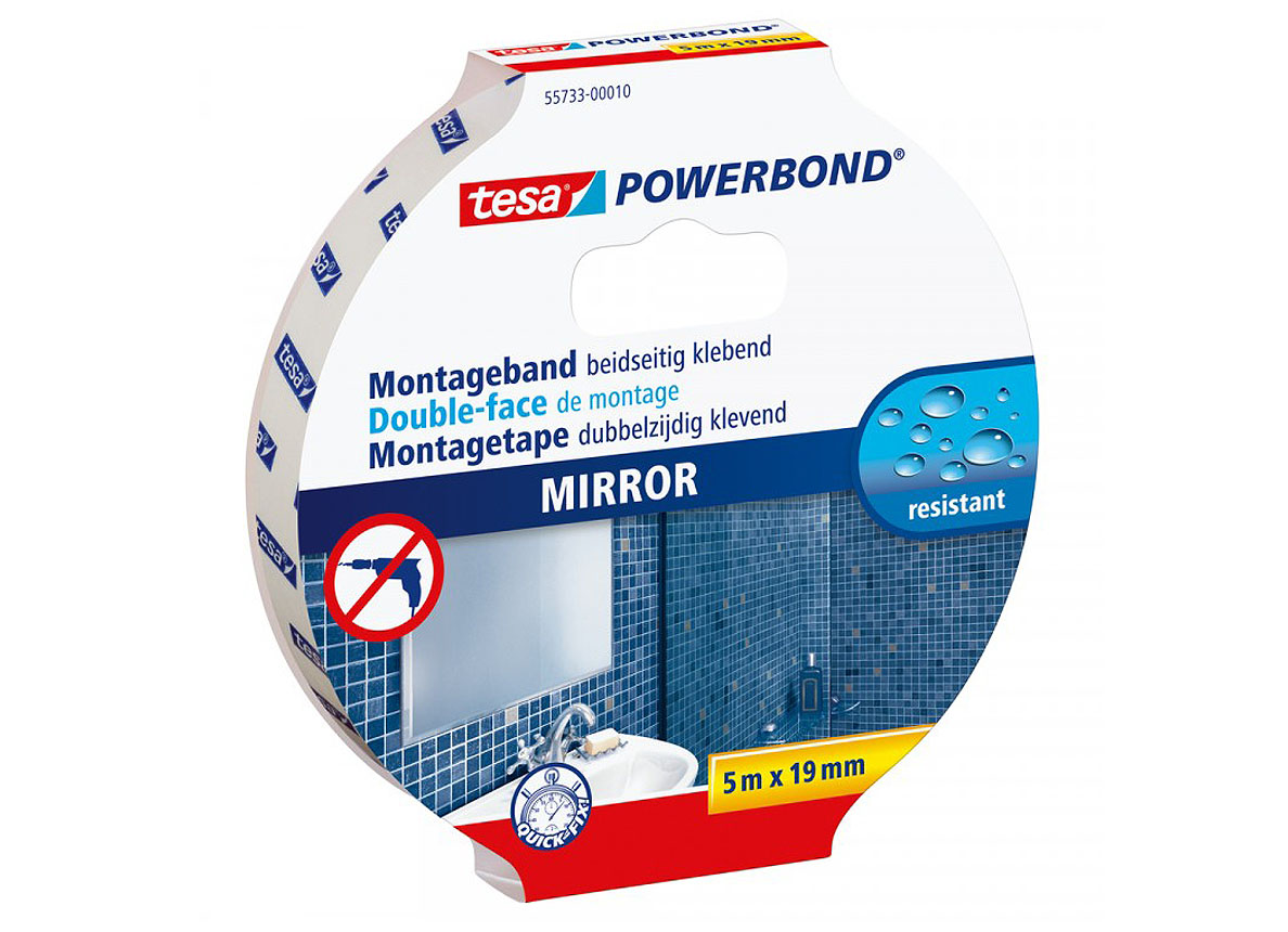 TESA DOUBLE-FACE DE MONTAGE MIROIR 5MX19MM