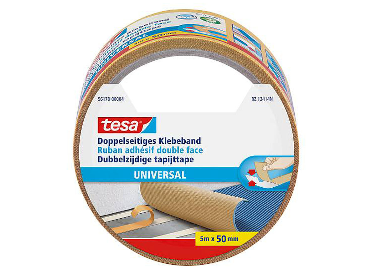 TESA UNIVERSELE DUBBELZIJDIGE TAPIJTTAPE 10MX50MM