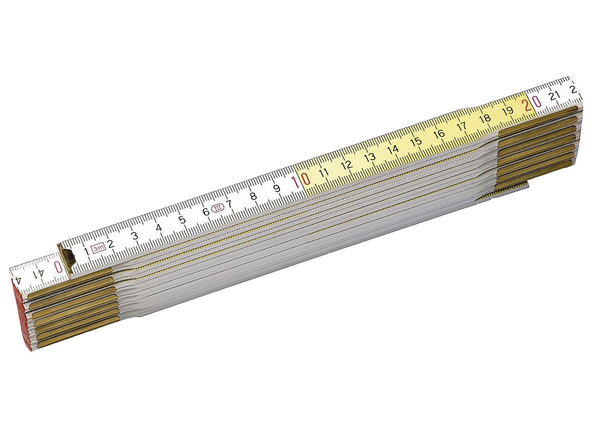 MESURE PLIANTE BOIS 2M - 15MM JAUNE/BLANC