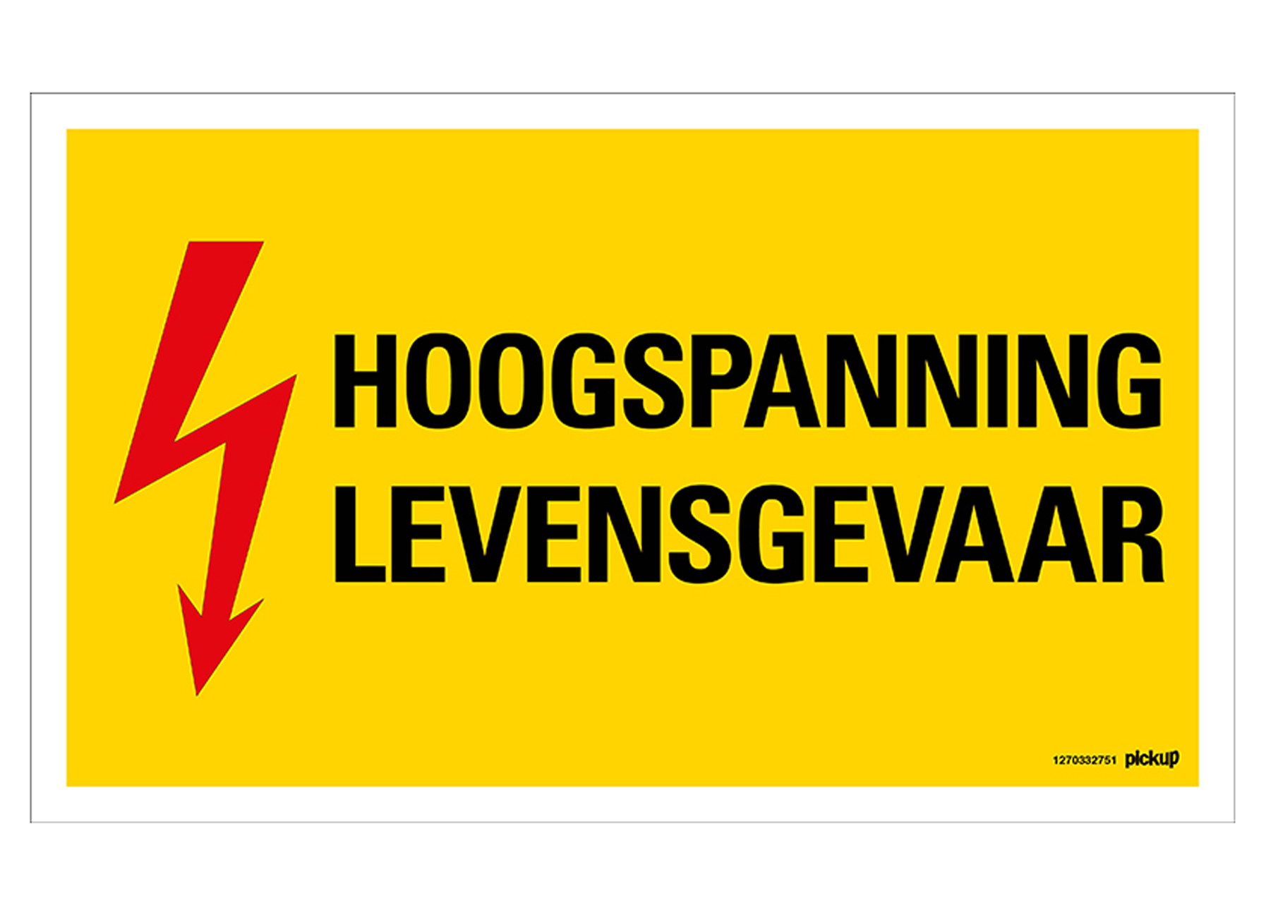 BORD 33X20CM HOOGSPANNING LEVENSGEVAAR (NL)