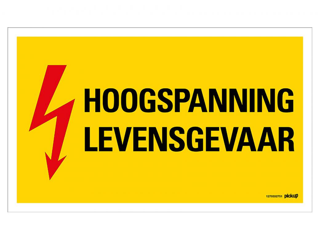 BORD 33X20CM HOOGSPANNING LEVENSGEVAAR (NL)
