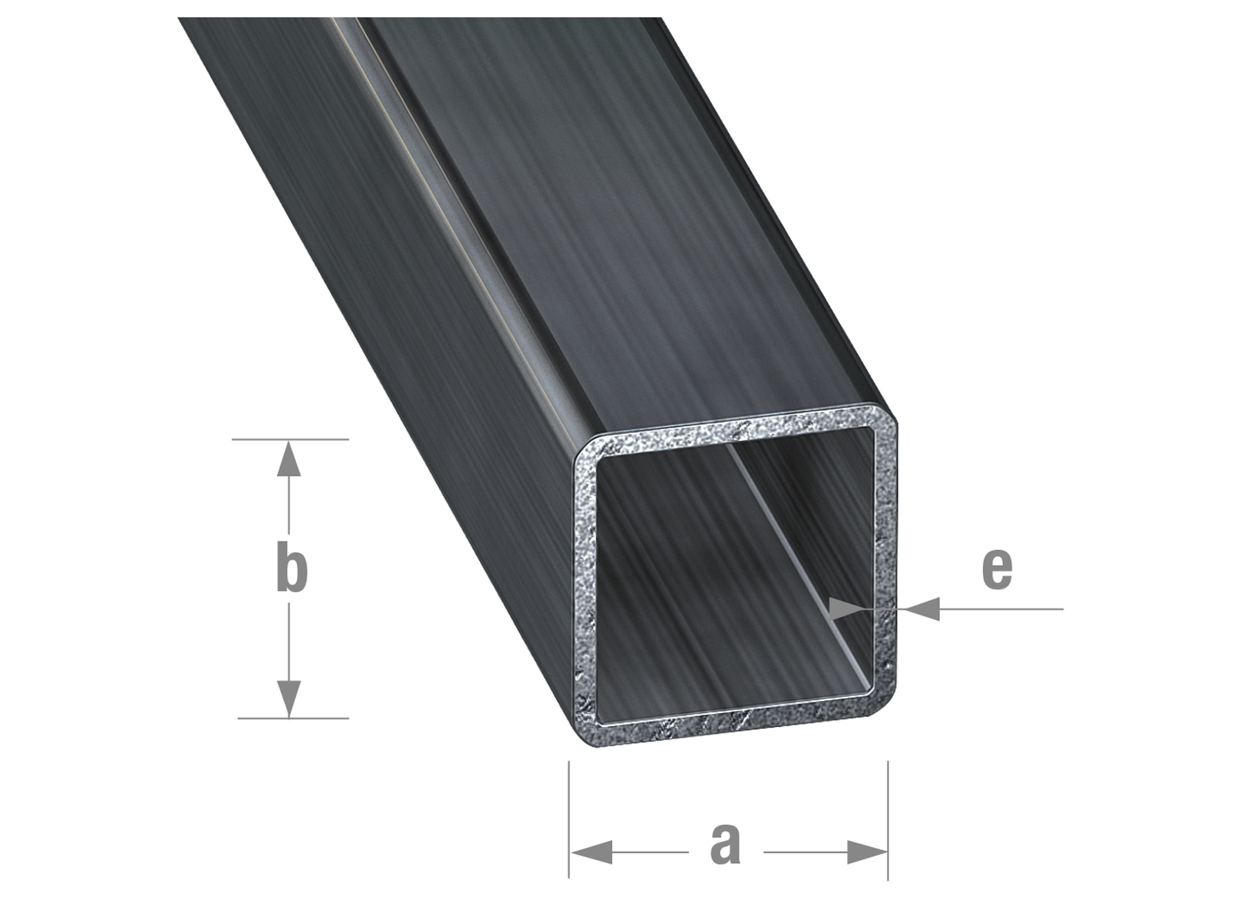 TUBE CARREE ACIER LAMINE A FROID 20X20X1,2MM 1M
