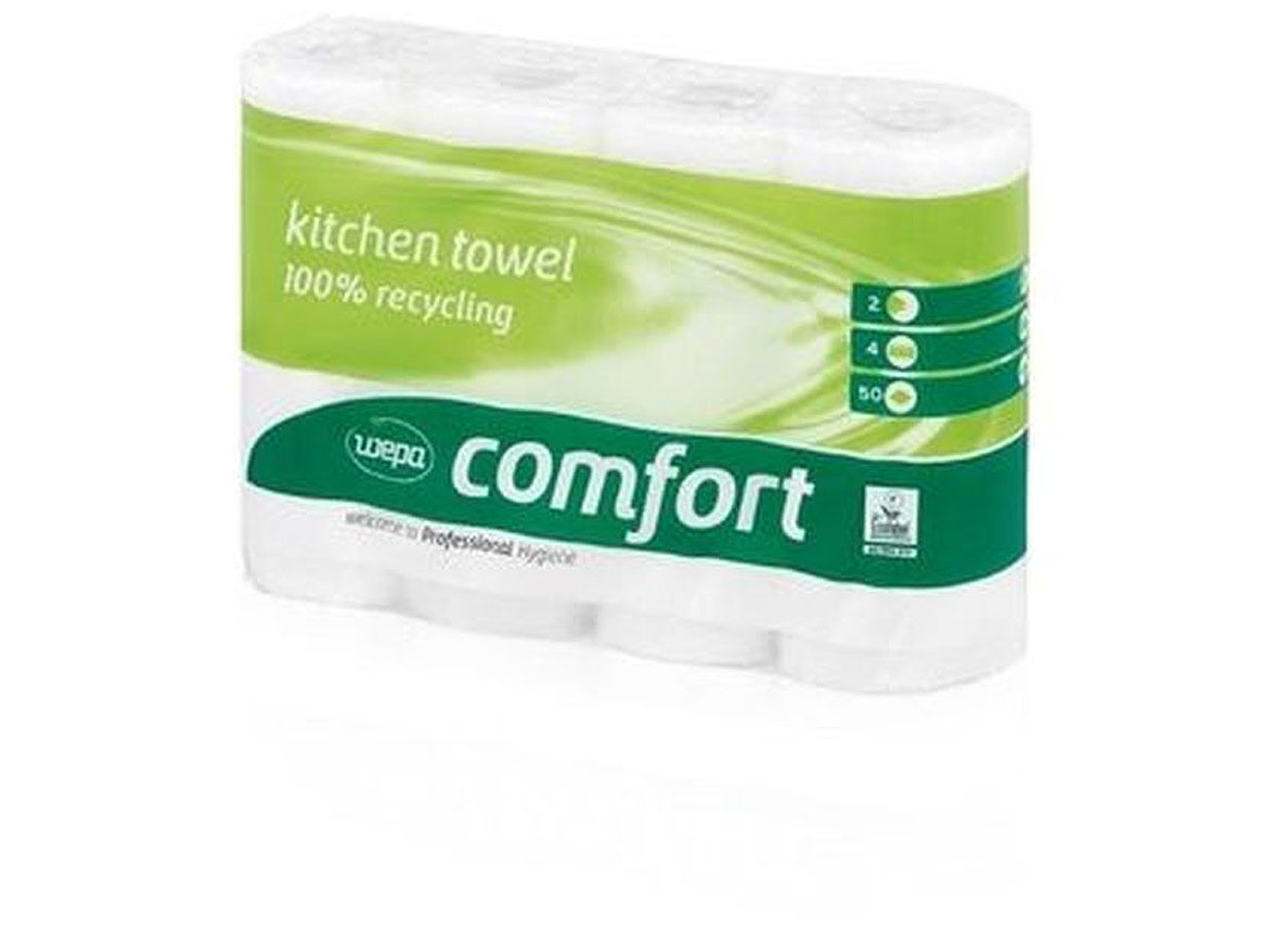 KEUKENROL WEPA COMFORT 2-LAAGS WIT (4 ROL/PAK)