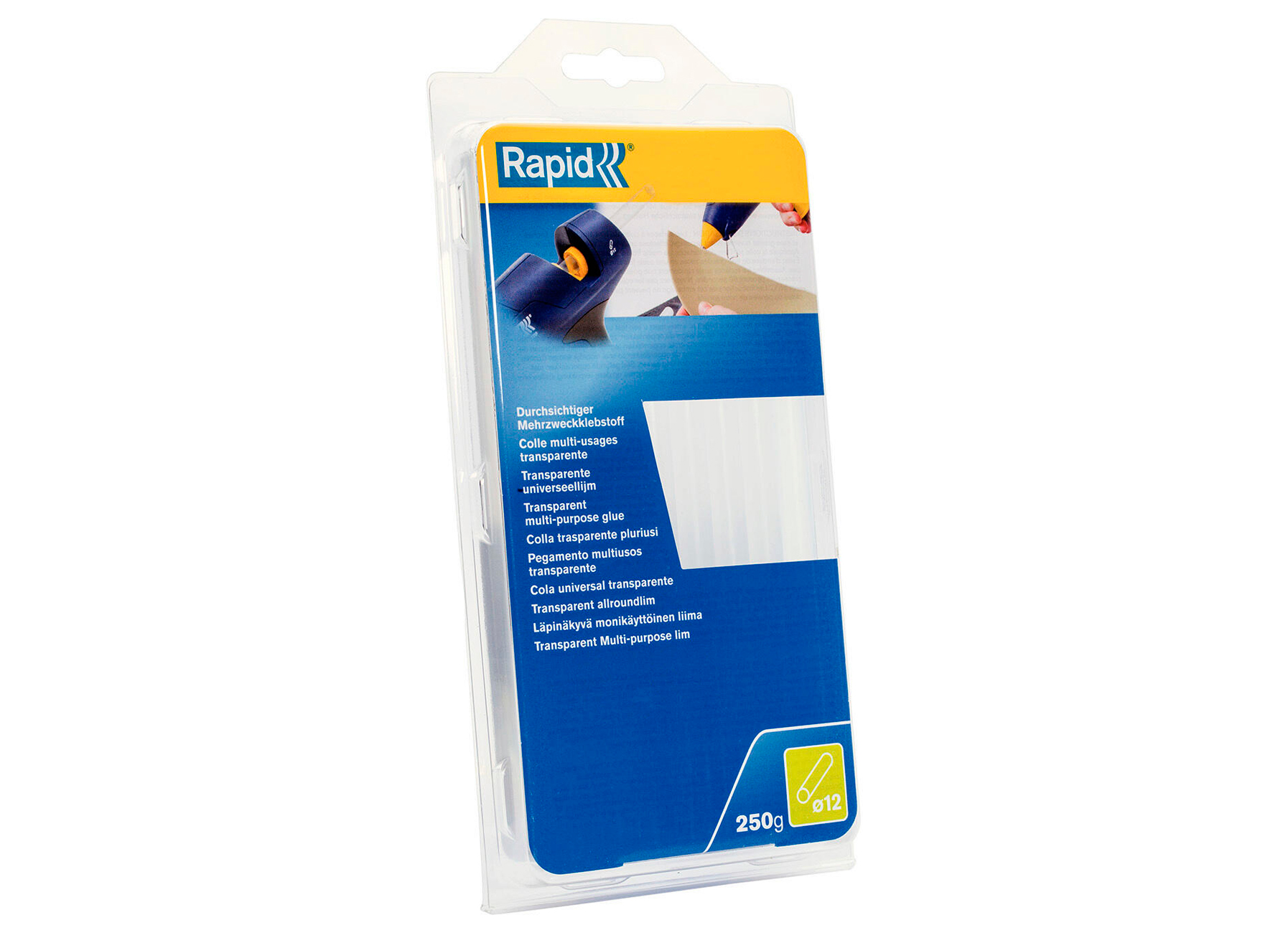 RAPID BATONS DE COLLE TRANSPARENT 250G Ø12X190MM