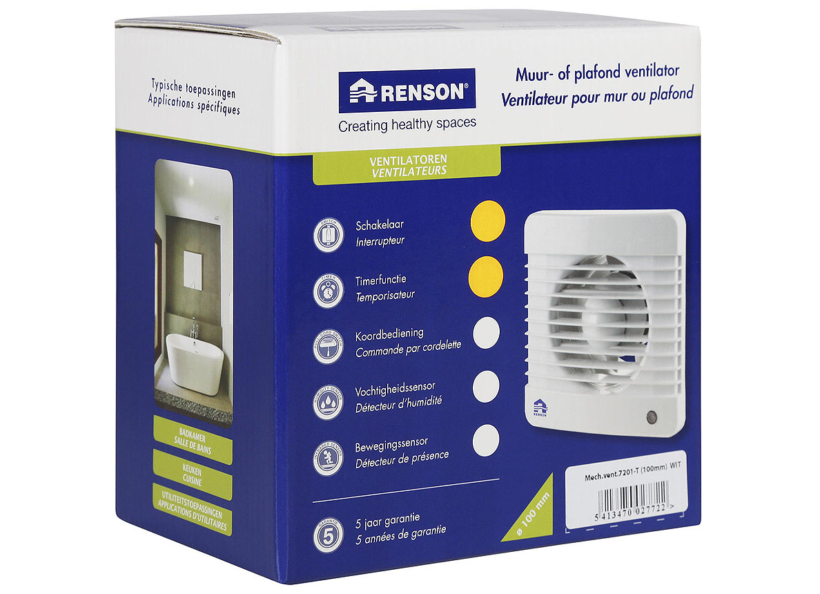 RENSON MECHANISCHE VENTILATOR MET TIMERFUNCTIE 7200T