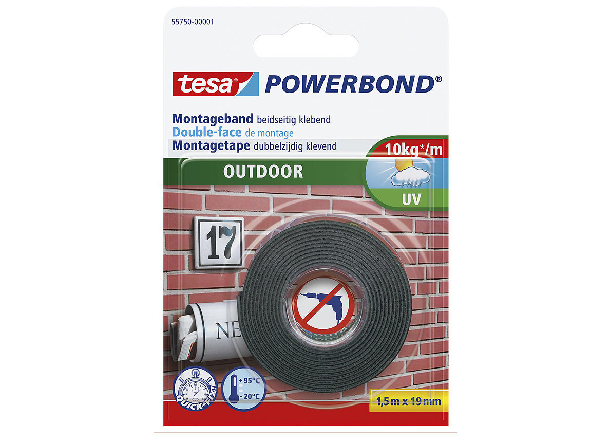 TESA MONTAGE KLEEFBAND OUTDOOR 1,5M X 19MM