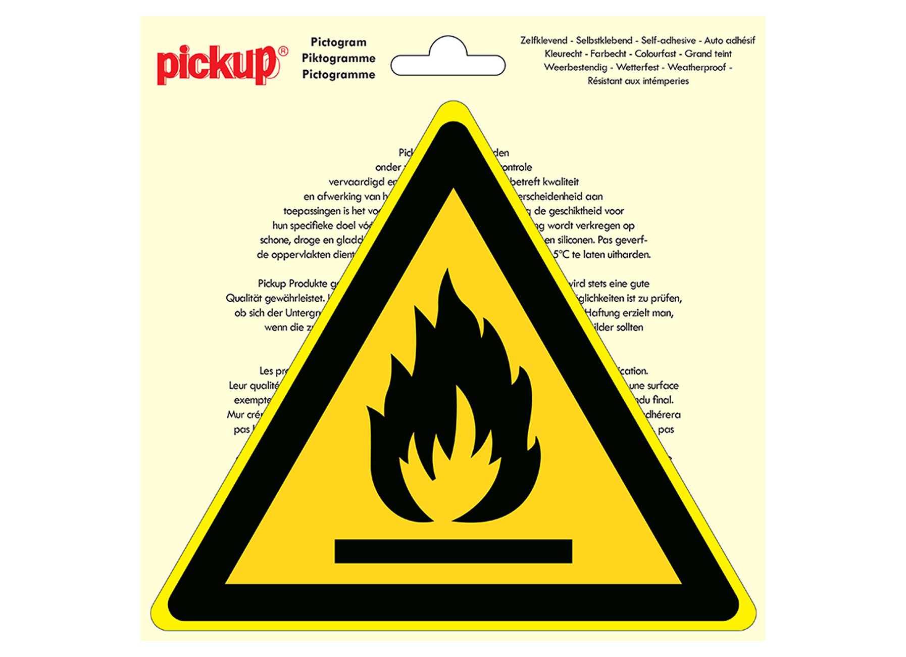 PICTOGRAMME TRIANGLE 20CM PRODUITS INFLAMMABLES