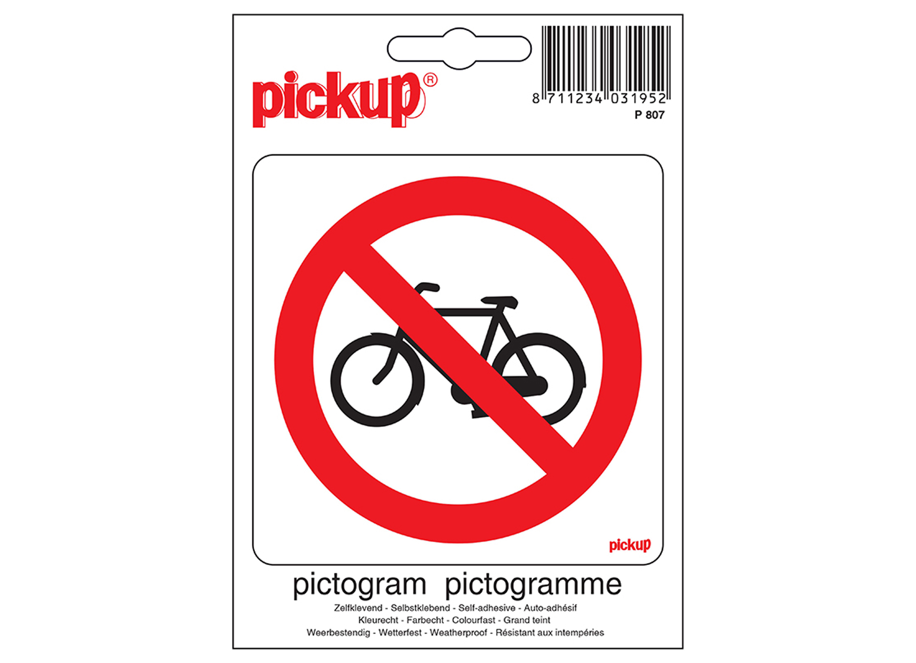 PICTOGRAM 10X10CM VERBODEN VOOR RIJWIELEN