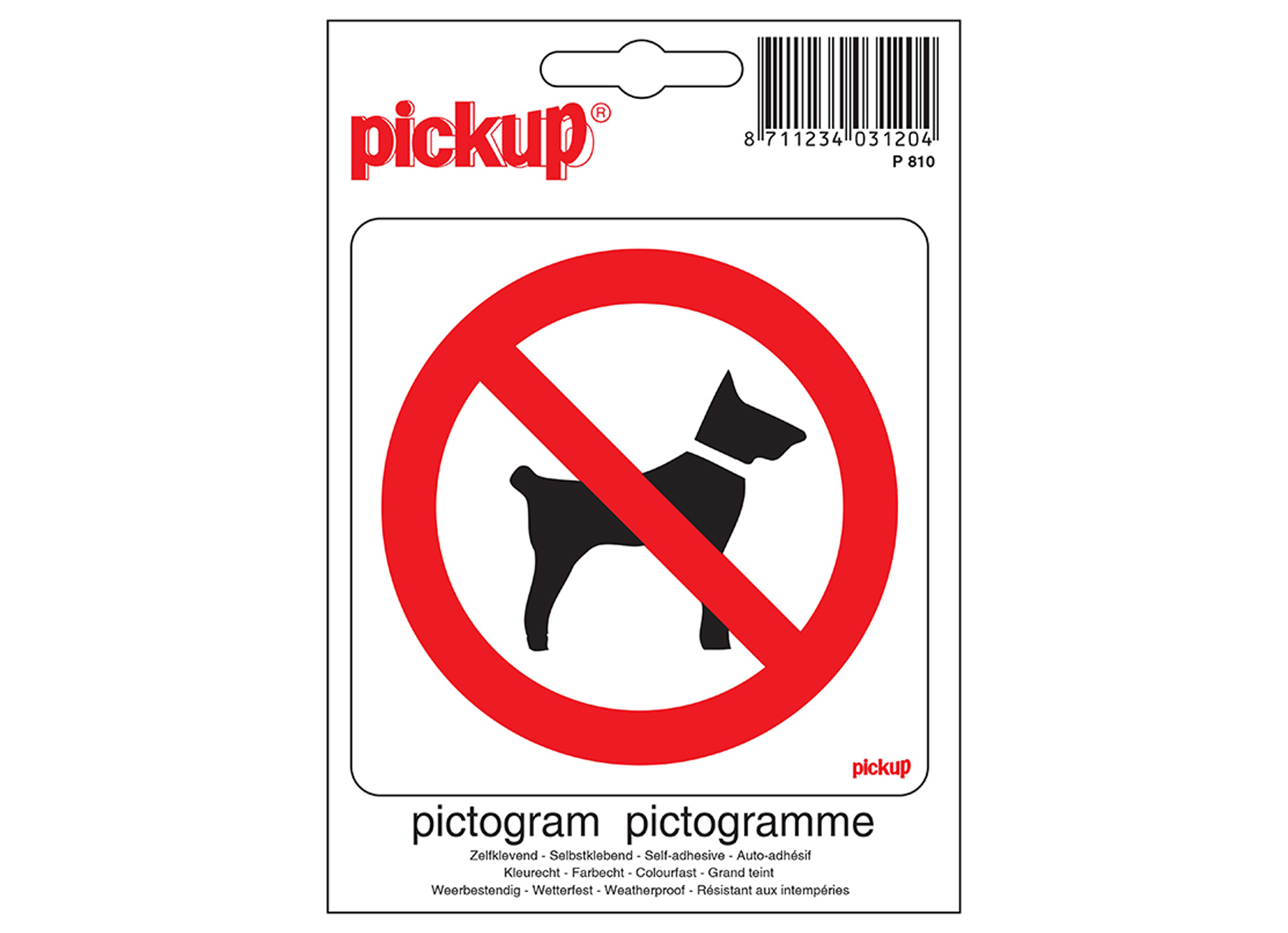 PICTOGRAMME 10X10CM INTERDICTION AUX CHIENS