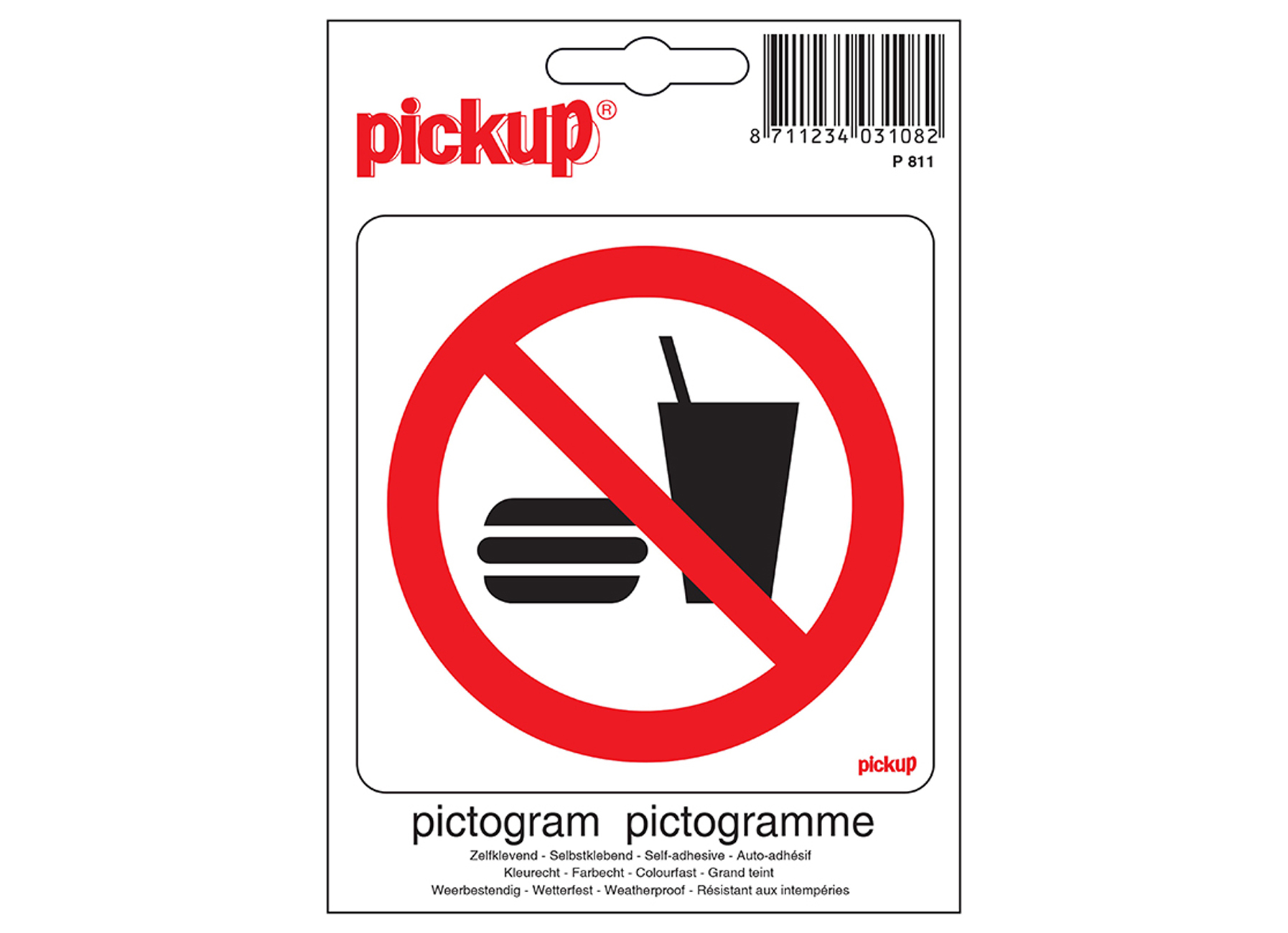 PICTOGRAM 10X10CM VERBODEN VOOR CONSUMPTIES