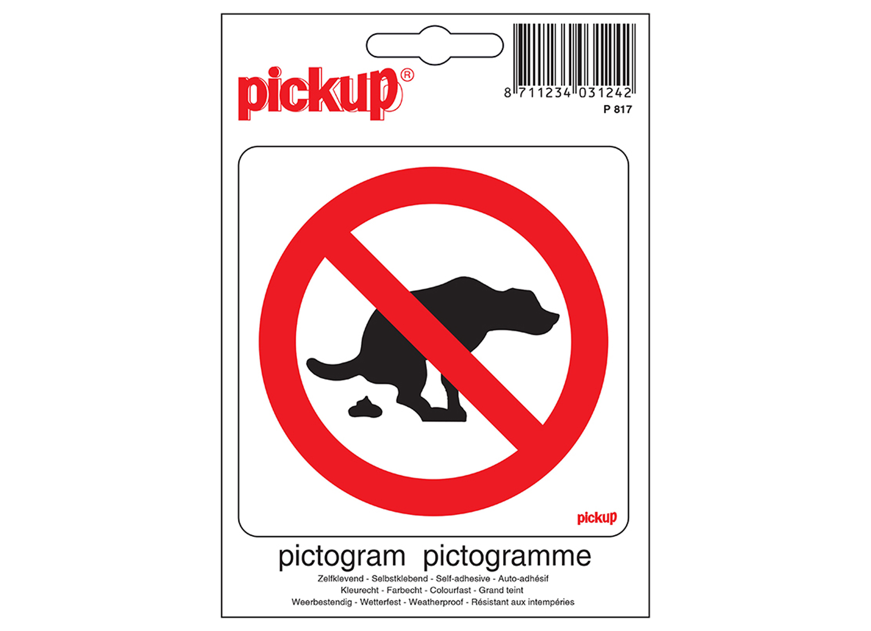 PICTOGRAMME 10X10CM DEJECTION CANINE INTERDITE