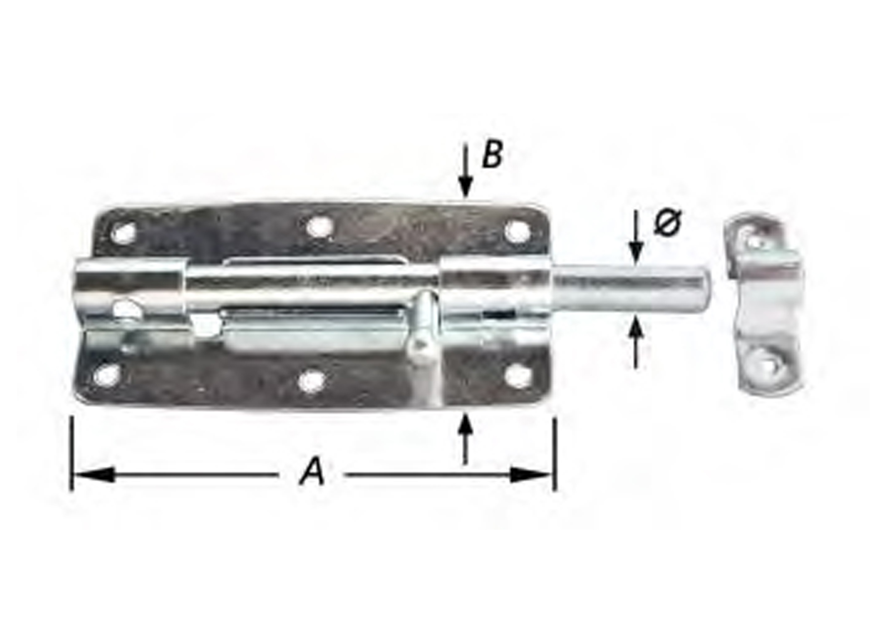VERROU AVEC TROUS POUR CADENAS 100MM