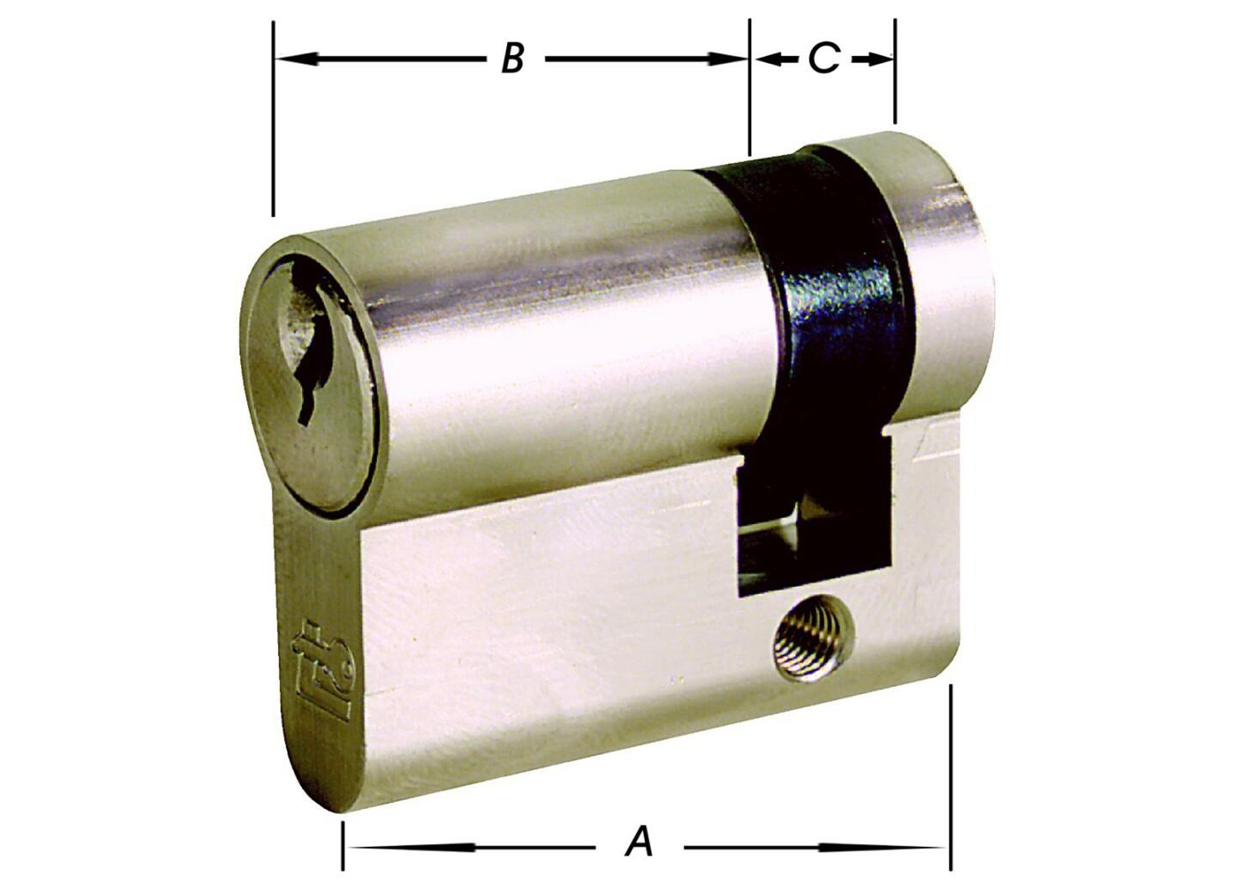 HALVE PROFIELCILINDER MESSING VERNIKKELD 40MM