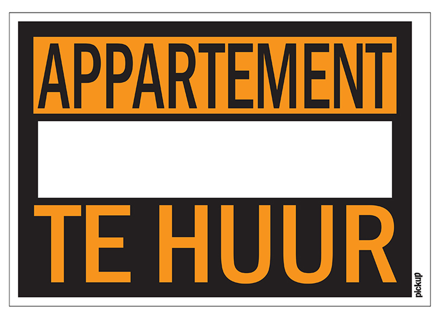 AFFICHE APPARTEMENT TE HUUR 25X35CM