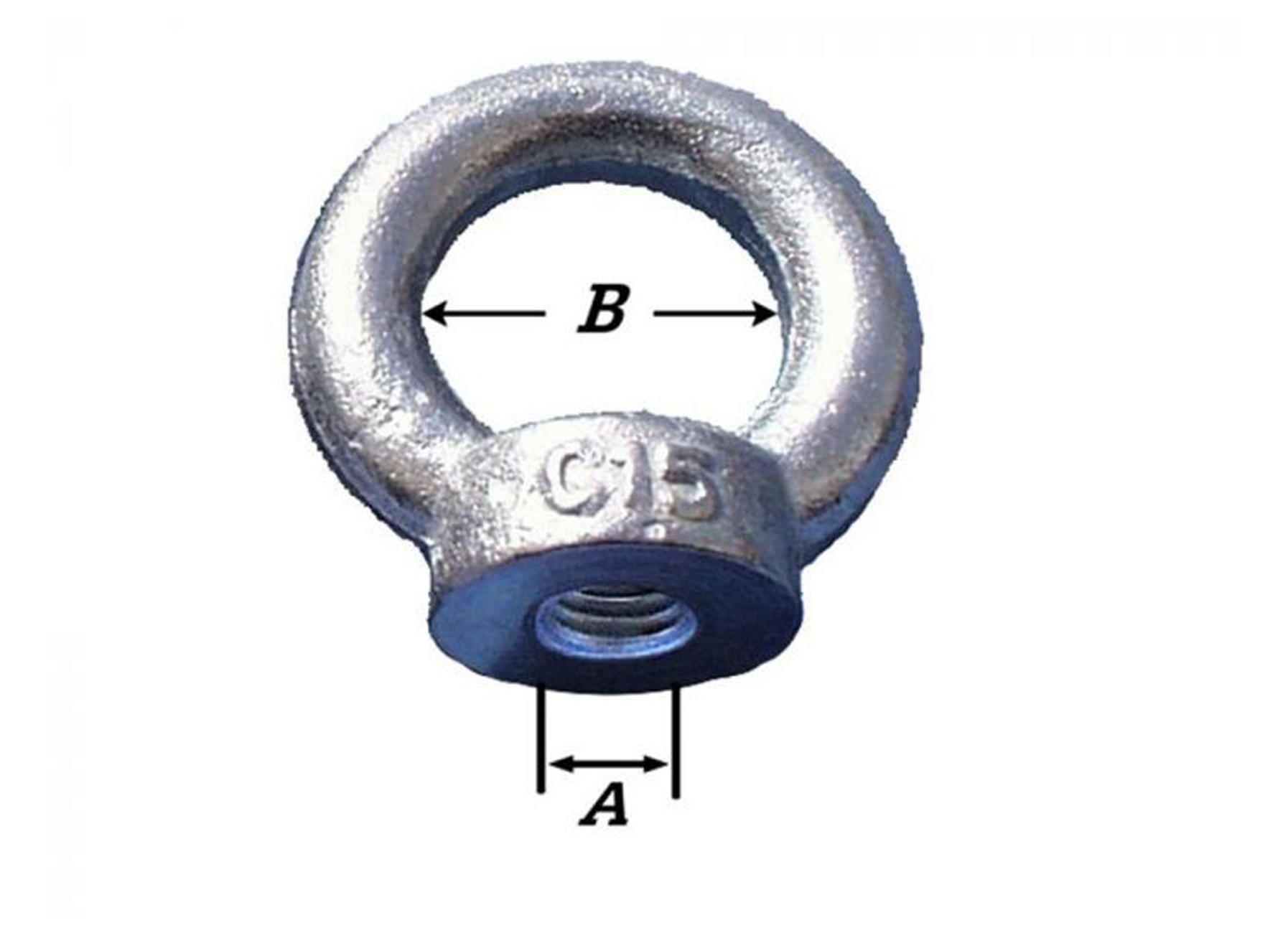 ECROU DE LEVAGE A ANNEAU ZINGUE DIN582