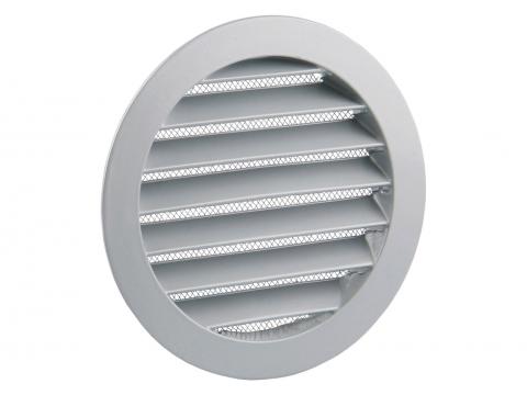 RENSON GRILLE ESTAMPEE RONDE A ENCASTRER 434/R ALU NATUREL Ø125MM