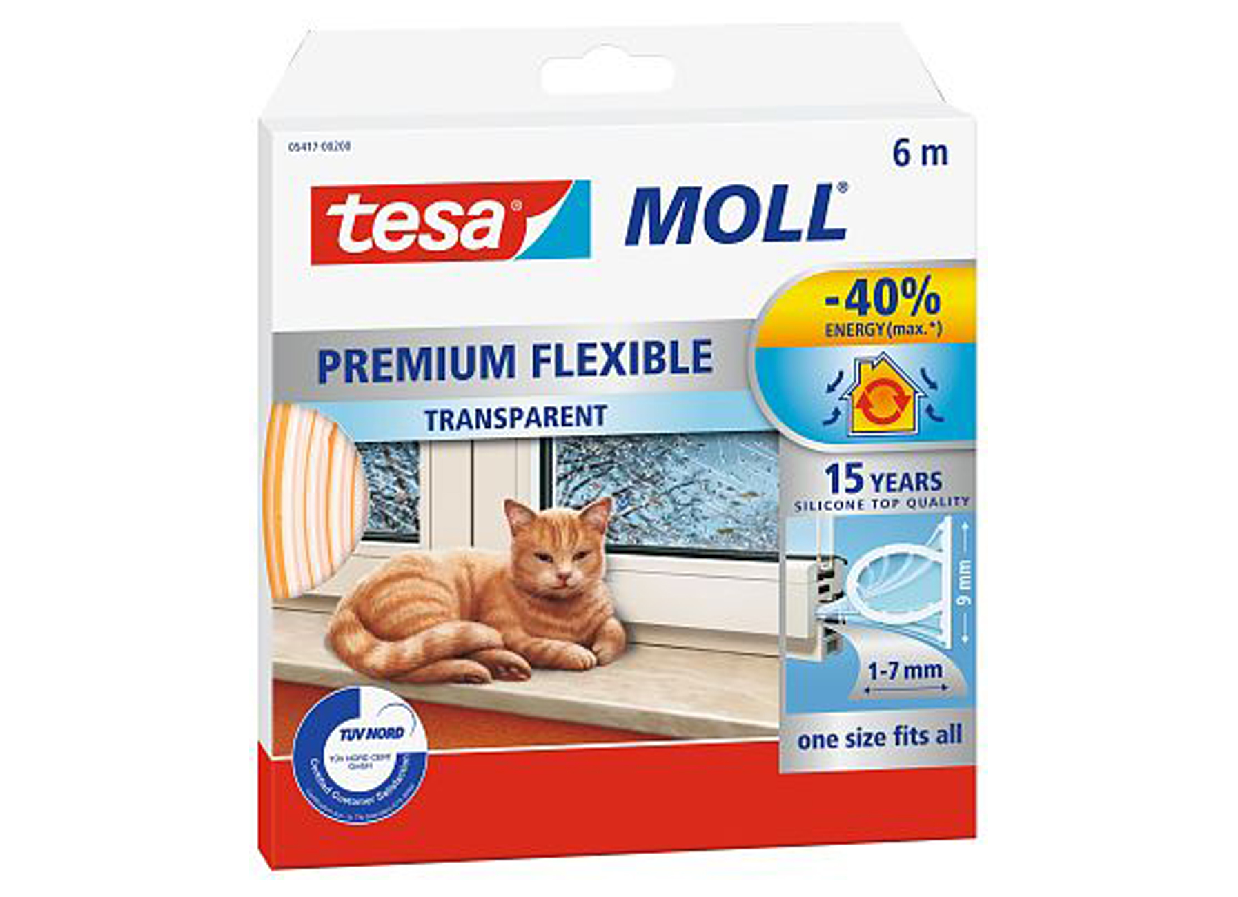 TESA PREMIUM FLEXIBLE TOCHTSTRIP 6MX9MM TRANSPARANT