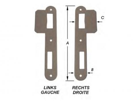 LITTO SLUITPLAAT INOX LOOK RECHTE HOEKEN 175X26MM