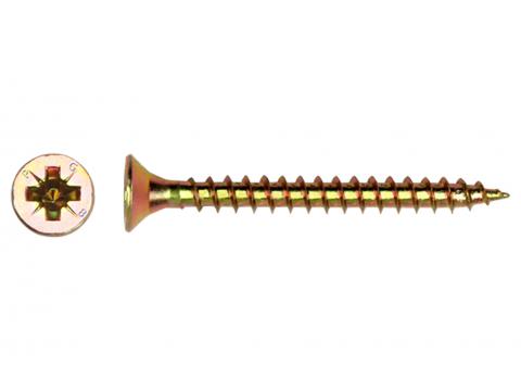 SPAANDERPLAATSCHROEF VK-Z VOLDRAAD Ø4,00X50MM GEEL VERZINKT 200 STK